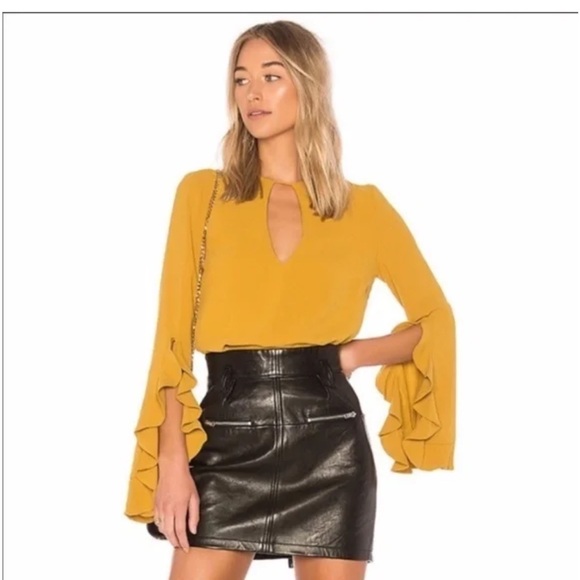 C/MEO Collective Golden Ruffle Sleeve Blouse - Picture 4 of 6